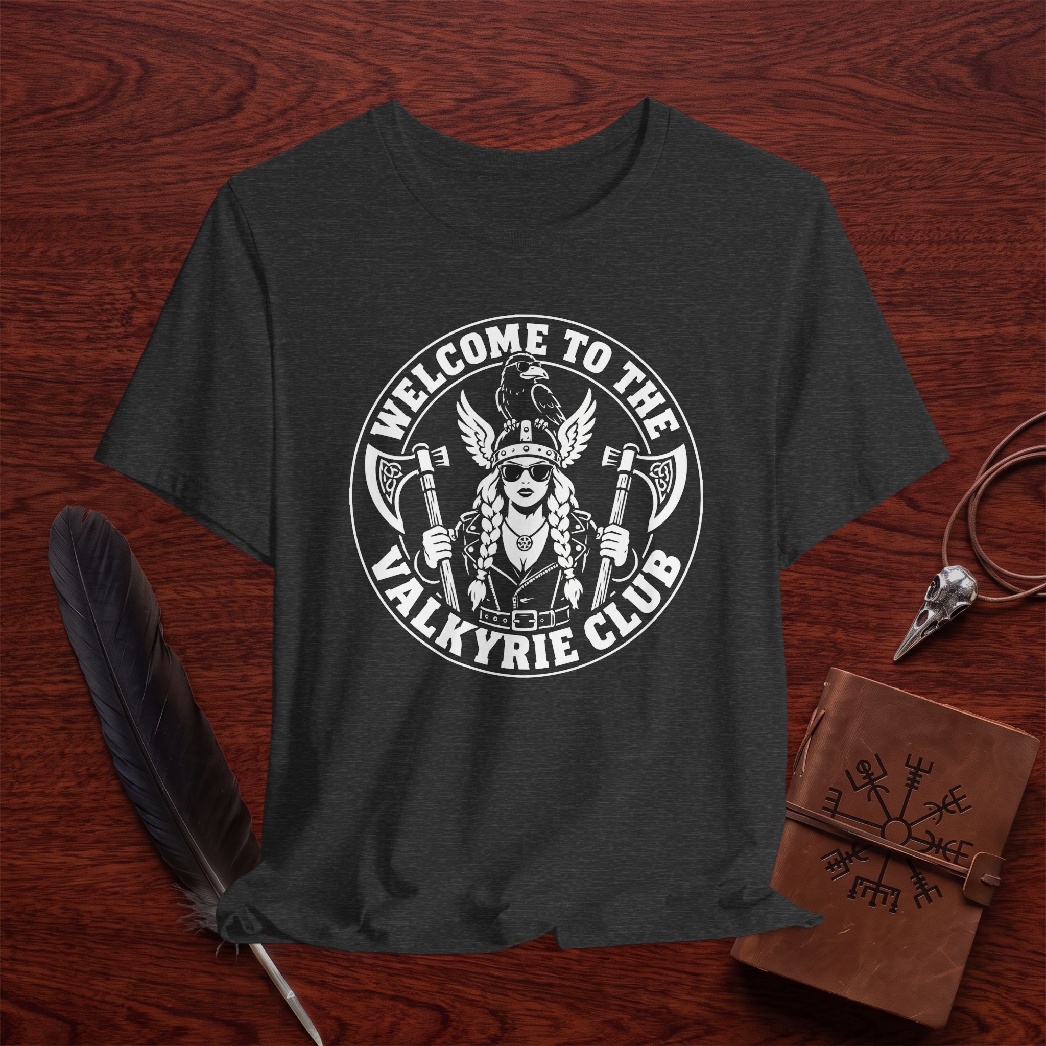 Welcome to the Valkyrie Club Shirt – Norse Warrior Graphic Tee - Image 3