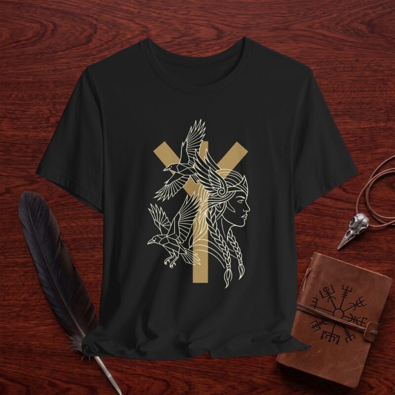 Valkyrie & Ravens Line Art Tee
