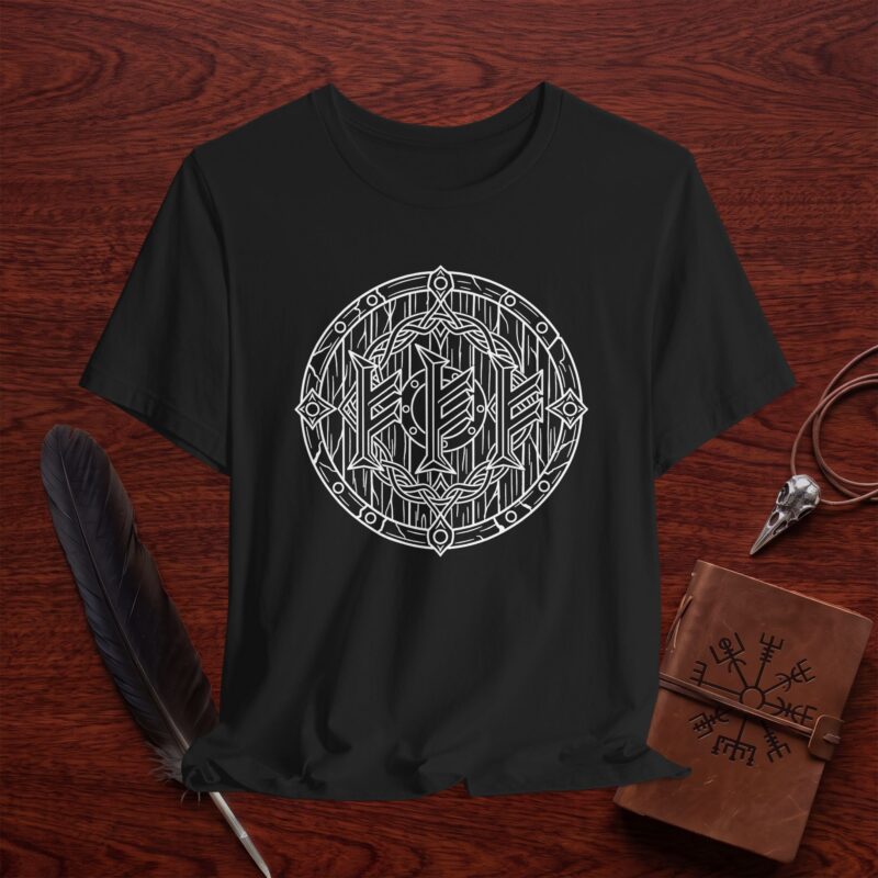 Triple Fehu Viking Shield Tee