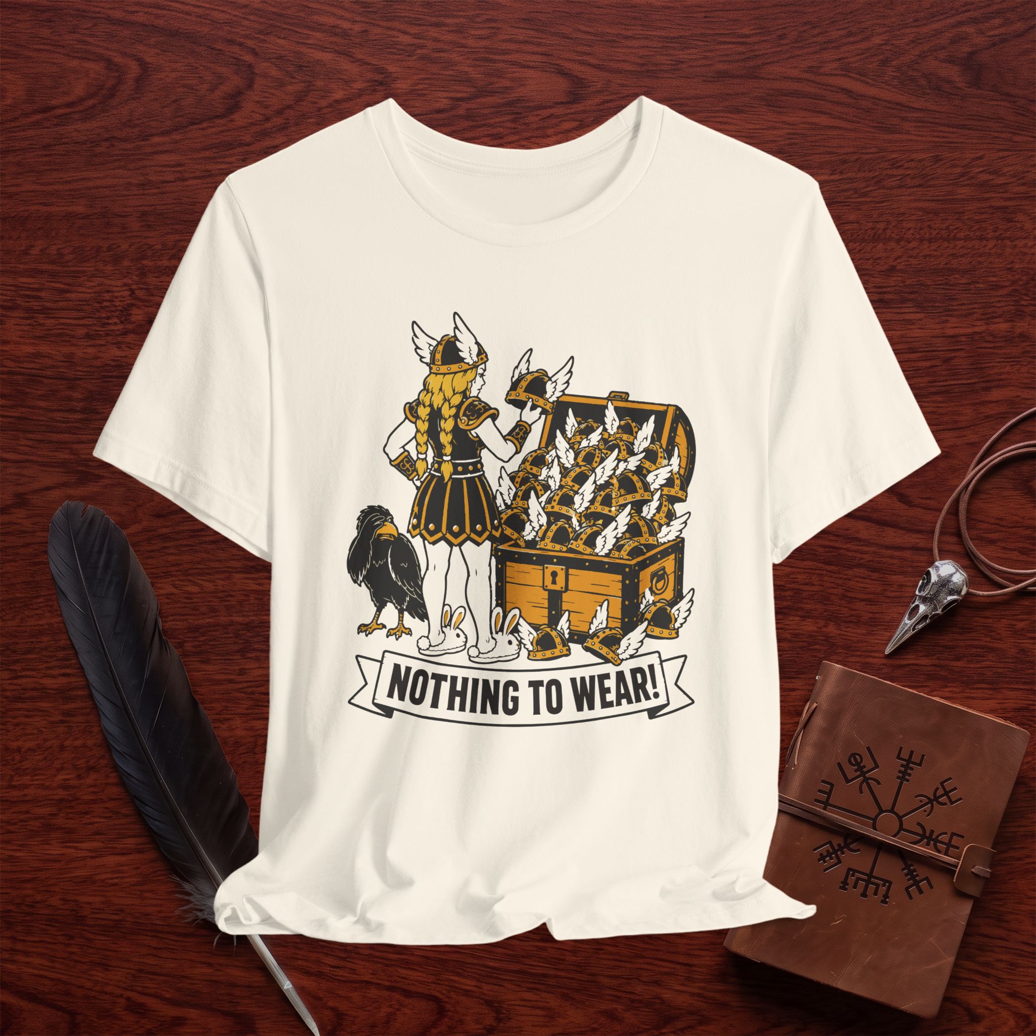 Valkyrie Has Nothing to Wear T-Shirt – Funny Norse Warrior Tee - Image 3