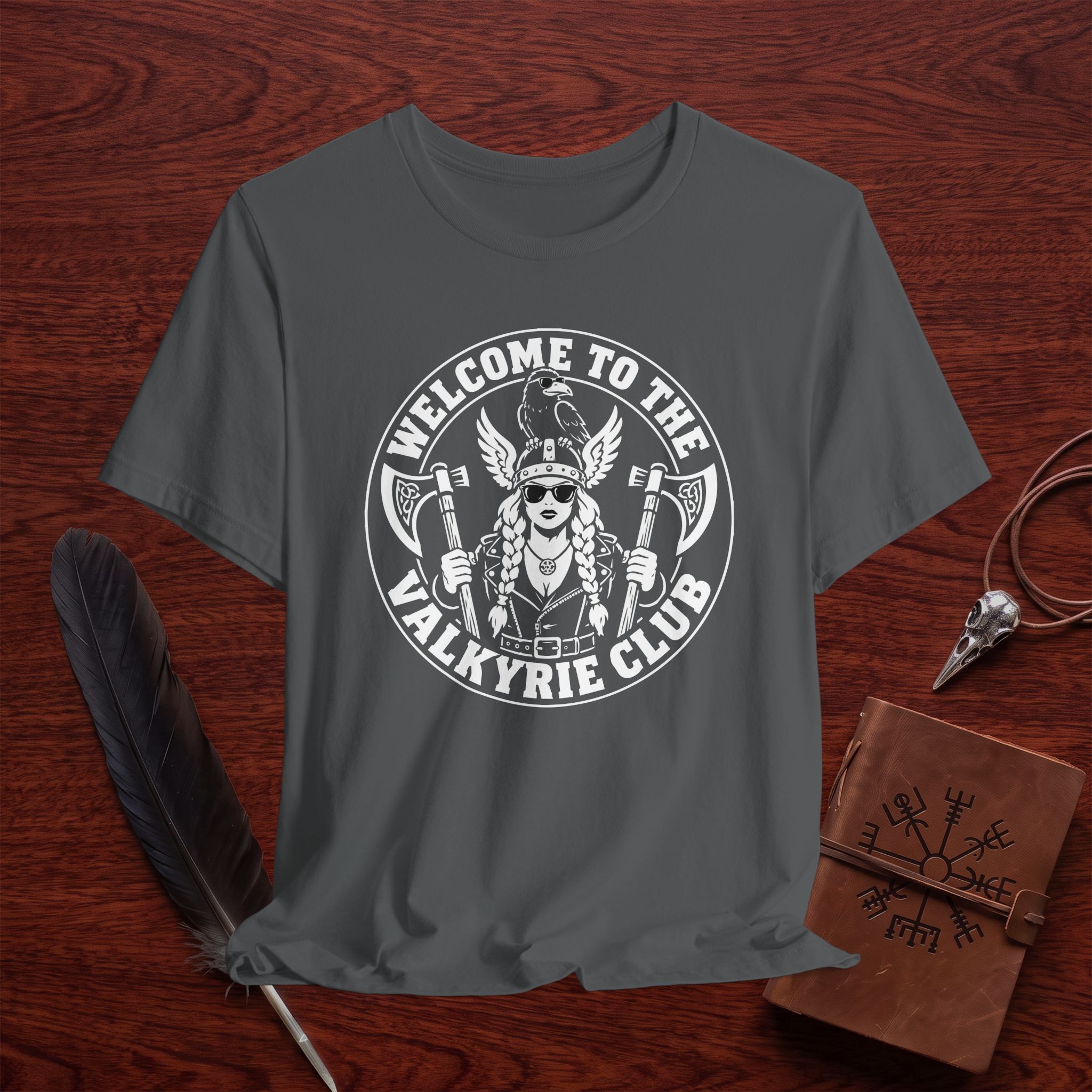 Welcome to the Valkyrie Club Shirt – Norse Warrior Graphic Tee - Image 2