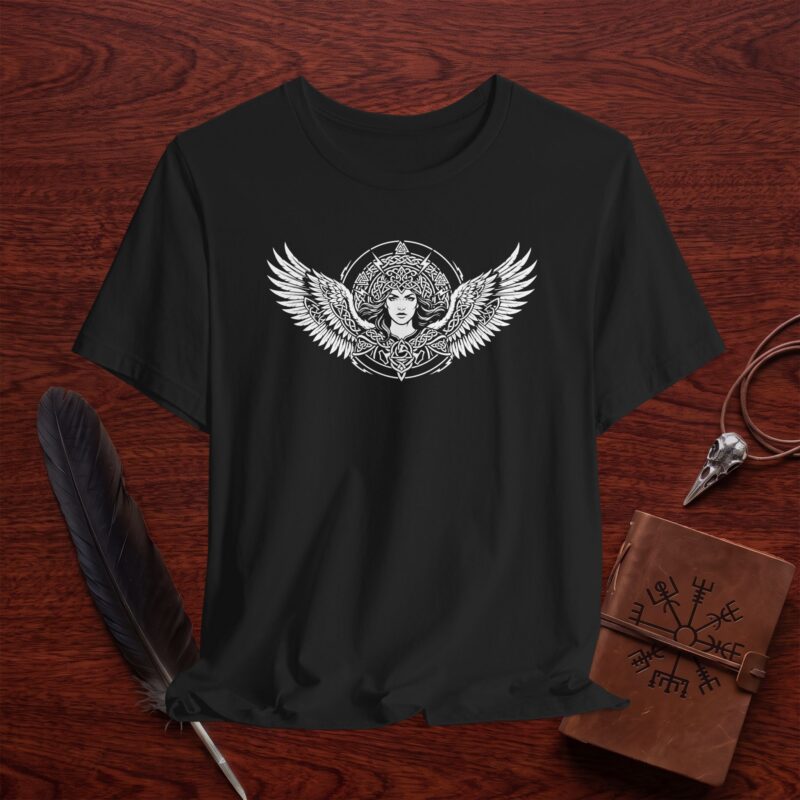 Winged Valkyrie T-Shirt – Norse Celtic Warrior Graphic Tee