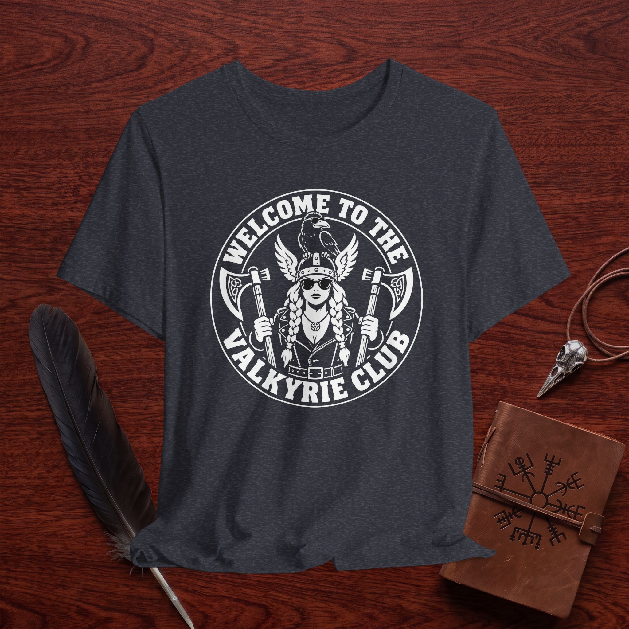 Welcome to the Valkyrie Club Shirt – Norse Warrior Graphic Tee - Image 4