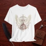 Winged Vegvísir Sword T-Shirt – Norse Inspired Fire Warrior Graphic Tee